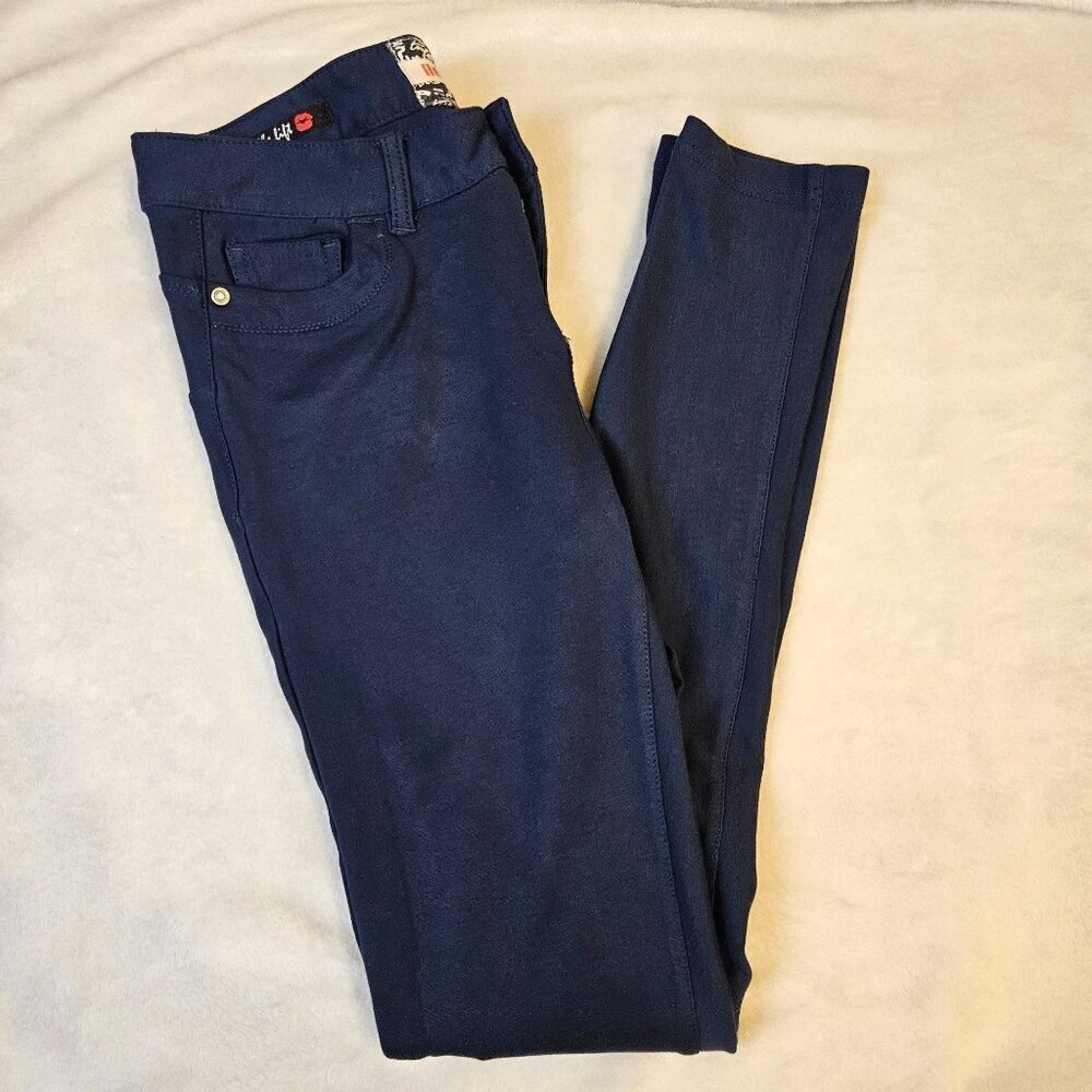 Hot Kiss Juniors Size 5 Slim Fit Stretch Denim Pants Navy Blue Casual Jeans